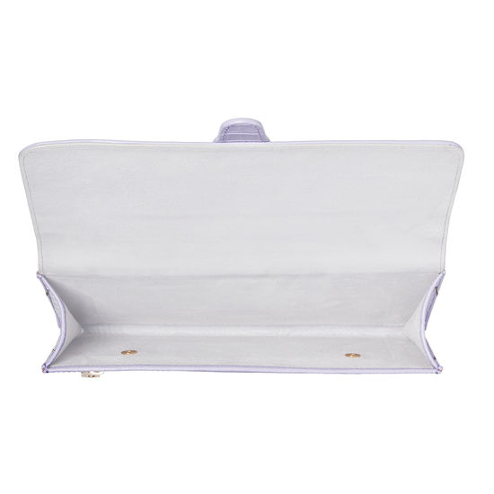 Travel Wallet with Removable Inserts in Deep Shine English Lavender Small Croc from Aspinal of London