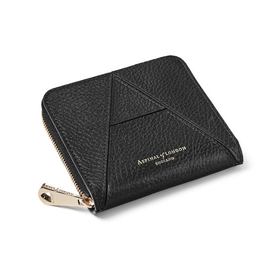 ‘A’ Purse in Black Pebble from Aspinal of London