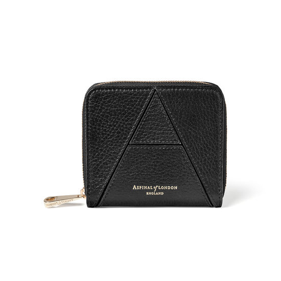 ‘A’ Purse in Black Pebble from Aspinal of London