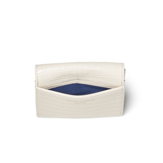 Small Mayfair Purse in Deep Shine Ivory Small Croc from Aspinal of London