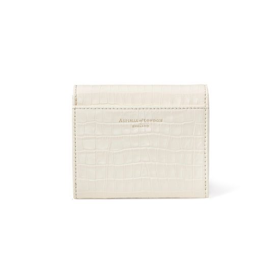 Small Mayfair Purse in Deep Shine Ivory Small Croc from Aspinal of London