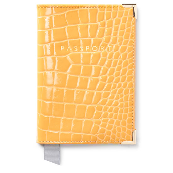 Passport Cover in Meadow Patent Croc from Aspinal of London