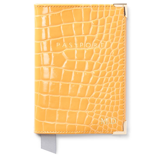 Passport Cover in Meadow Patent Croc from Aspinal of London