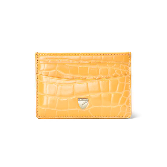 Slim Credit Card Holder in Meadow Patent Croc from Aspinal of London