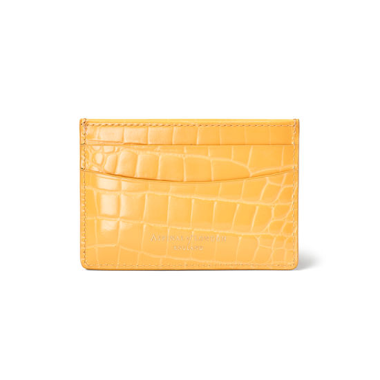 Slim Credit Card Holder in Meadow Patent Croc from Aspinal of London