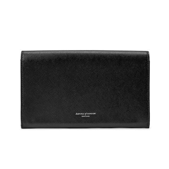 Travel Wallet with Removable Inserts in Black Saffiano from Aspinal of London