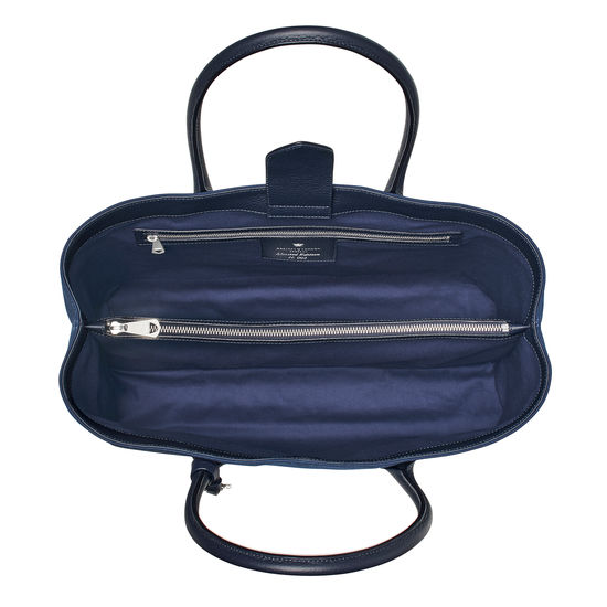 London Tote in Navy Canvas from Aspinal of London