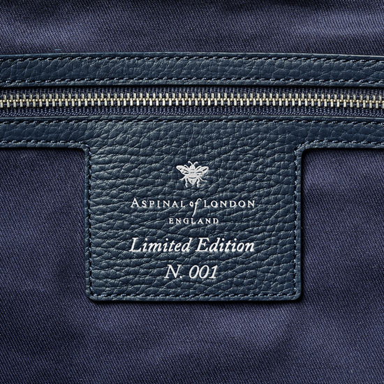London Tote in Navy Canvas from Aspinal of London