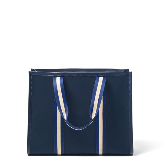Henley Tote in Navy Canvas from Aspinal of London