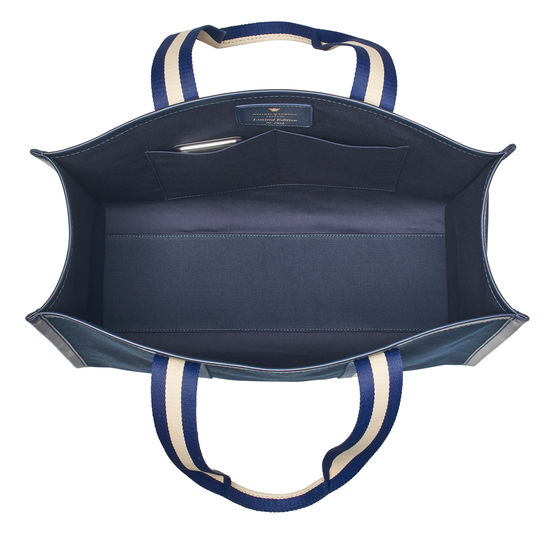 Henley Tote in Navy Canvas from Aspinal of London