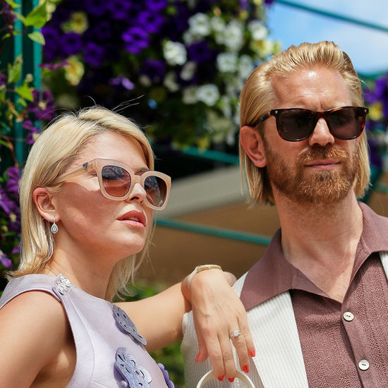 Riviera Sunglasses in Nude Acetate from Aspinal of London