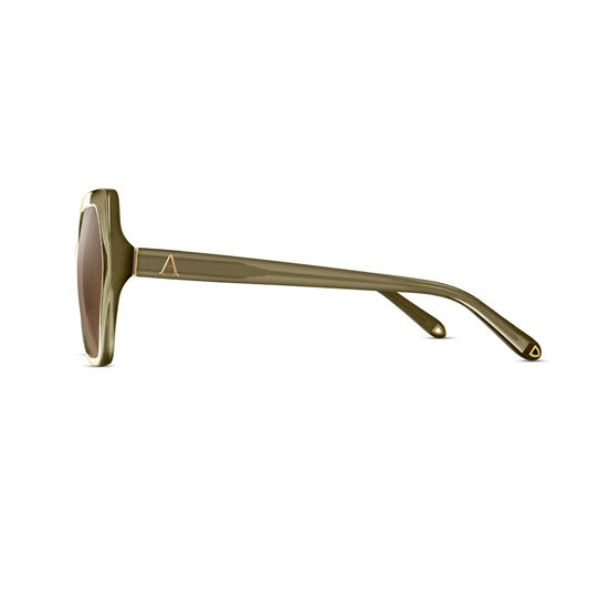 Sorrento Sunglasses in Olivine Acetate from Aspinal of London