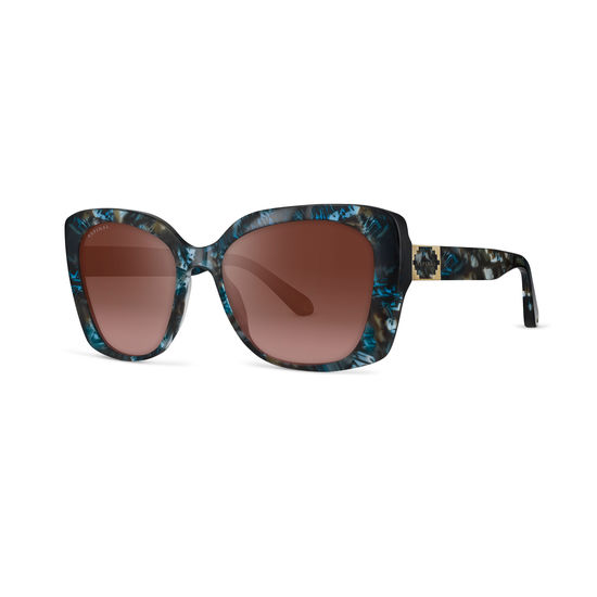 Ladies’ Palermo Sunglasses in Blue Opal Acetate from Aspinal of London