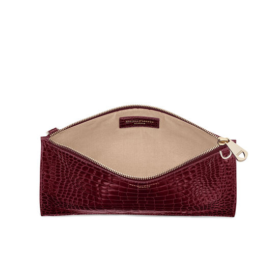 Soho Bag in Bordeaux Patent Croc from Aspinal of London