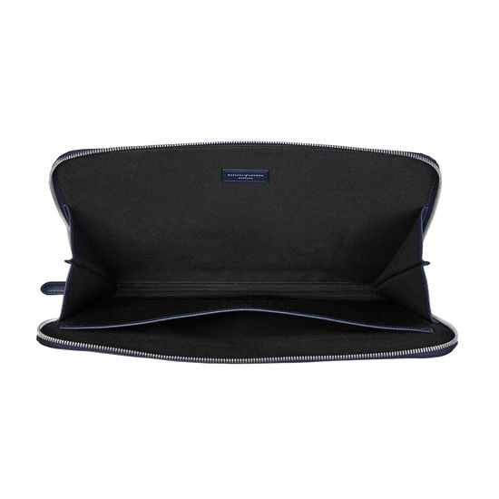 City Laptop Folio in Navy Saffiano from Aspinal of London