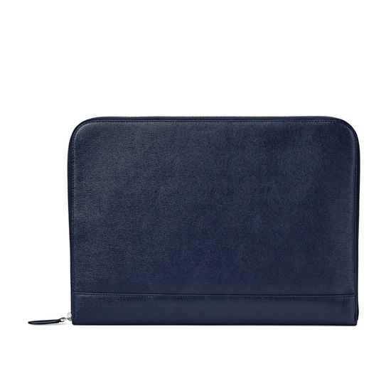 City Laptop Folio in Navy Saffiano from Aspinal of London