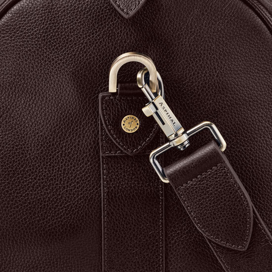 Boston Bag in Dark Brown Pebble Calf from Aspinal of London