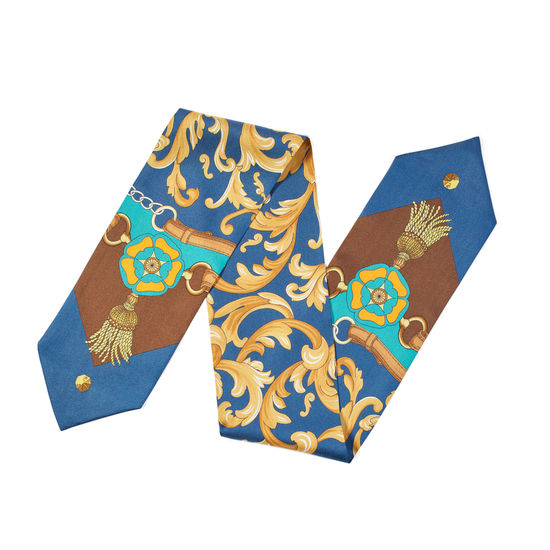 Aspinal Signature Shield Neck Bow in Teal from Aspinal of London