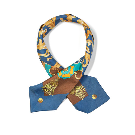 Aspinal Signature Shield Neck Bow in Teal from Aspinal of London