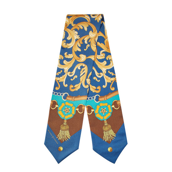Aspinal Signature Shield Neck Bow in Teal from Aspinal of London
