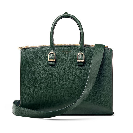 Madison Tote in Evergreen Pebble from Aspinal of London