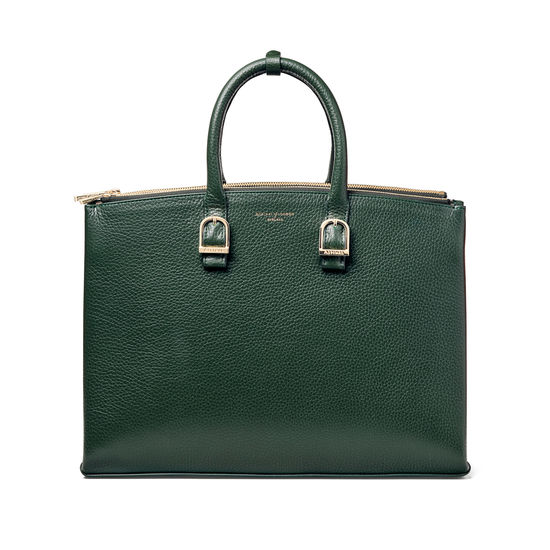 Madison Tote in Evergreen Pebble from Aspinal of London