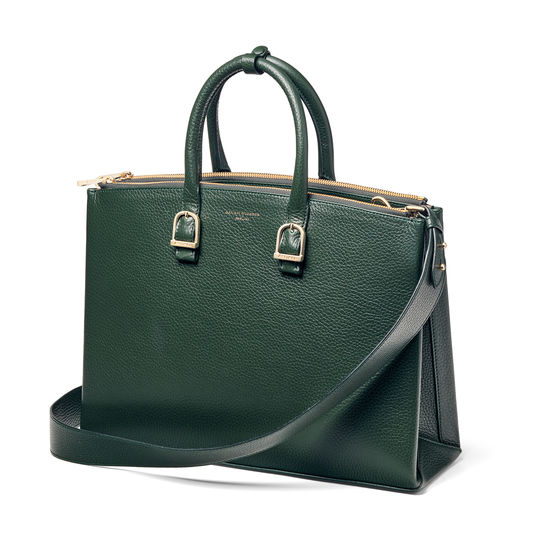 Madison Tote in Evergreen Pebble from Aspinal of London