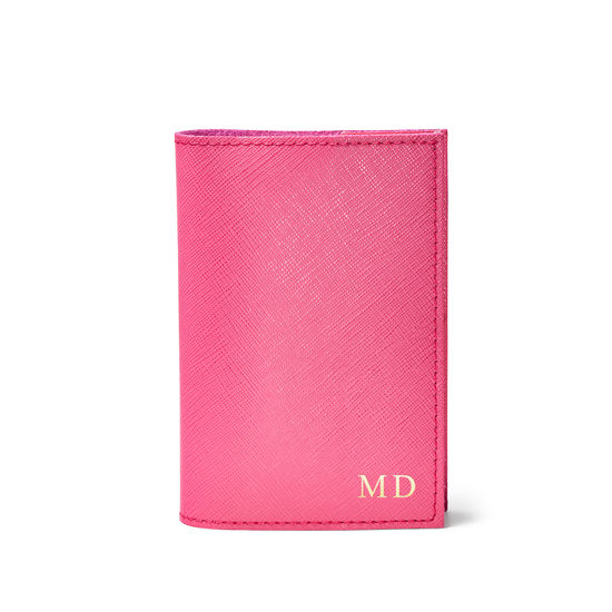 Refillable Pocket Notebook in Bright Pink Saffiano from Aspinal of London