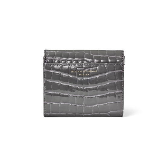 Small Mayfair Purse with Chain in Storm Patent Croc from Aspinal of London