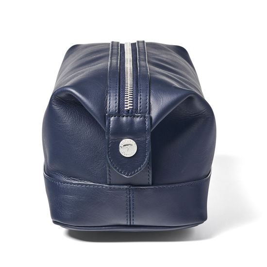 Men's Leather Washbag in Smooth Bluemoon from Aspinal of London