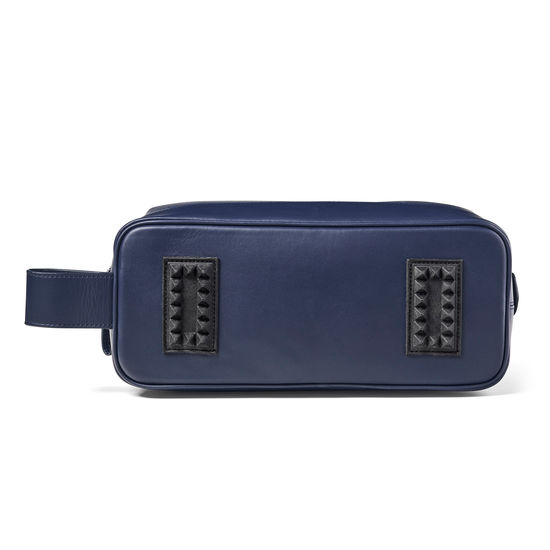 Men's Leather Washbag in Smooth Bluemoon from Aspinal of London
