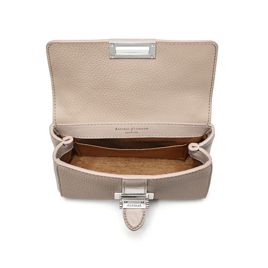 Micro Lottie Bag in Soft Taupe Pebble from Aspinal of London