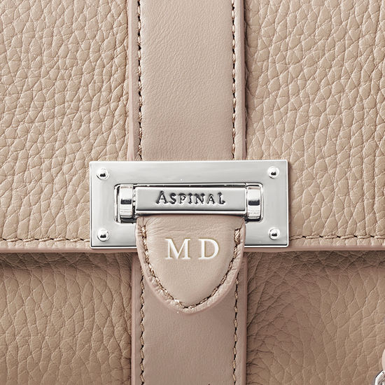 Micro Lottie Bag in Soft Taupe Pebble from Aspinal of London