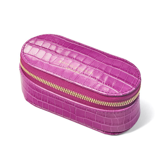 Handbag Tidy All in Deep Shine Hibiscus Small Croc from Aspinal of London