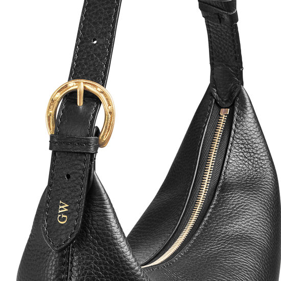 Alice Hobo in Black Pebble from Aspinal of London
