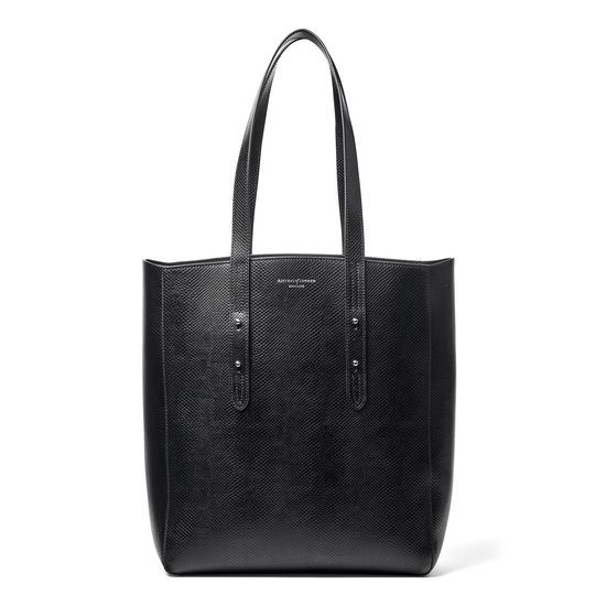 Aspinal Essential Tote in Black Lizard from Aspinal of London