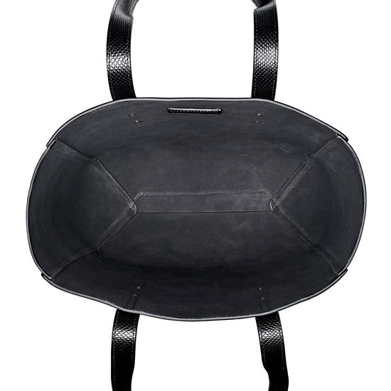 Aspinal Essential Tote in Black Lizard from Aspinal of London