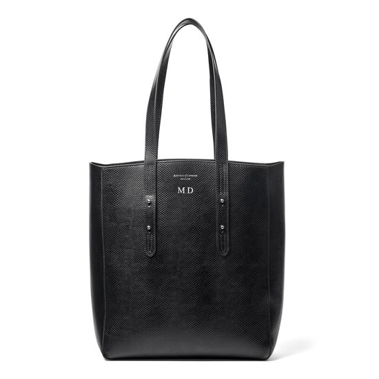 Aspinal Essential Tote in Black Lizard from Aspinal of London