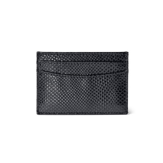 Slim Credit Card Case in Black Lizard from Aspinal of London