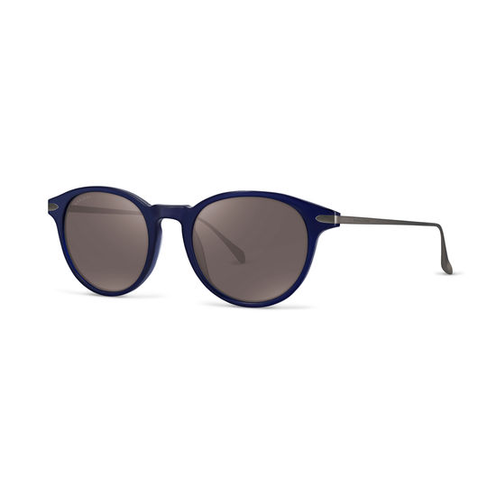 Larvotto Sunglasses in Midnight Blue Acetate & Gunmetal from Aspinal of London