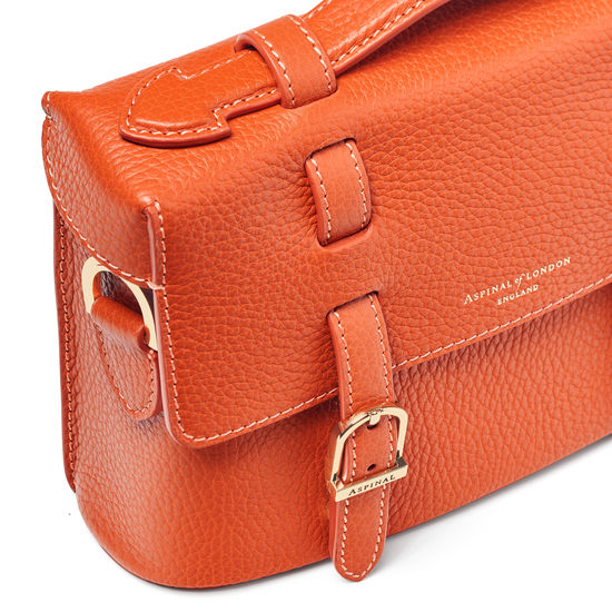 Sasha Satchel in Marmalade Pebble from Aspinal of London