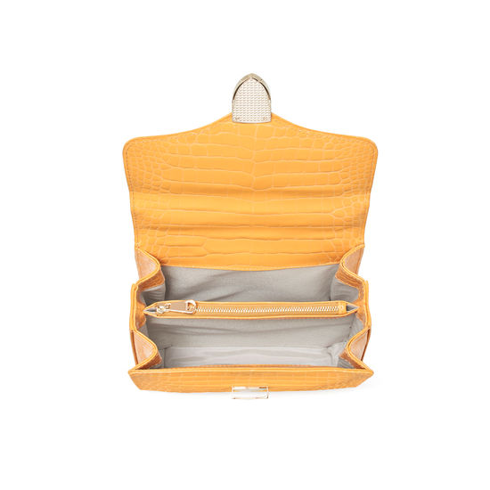Midi Mayfair Bag in Meadow Patent Croc from Aspinal of London