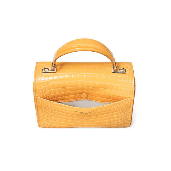 Midi Mayfair Bag in Meadow Patent Croc from Aspinal of London