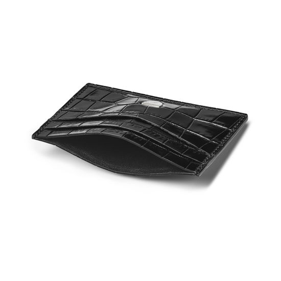 Aspinal of London Slim Credit Card Case in Black Croc Embossed Detail RRP £45. Aspinal of London Slim Credit Card Case in Black Croc Embossed Detail RRP £45.