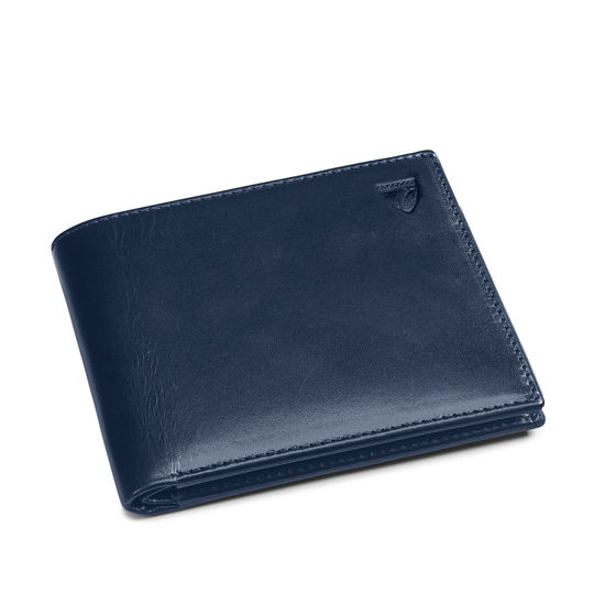 8 Card Billfold Wallet in Smooth Navy from Aspinal of London