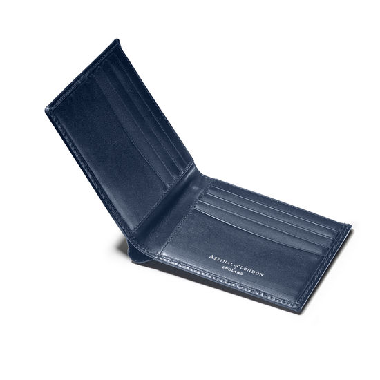 8 Card Billfold Wallet in Smooth Navy from Aspinal of London