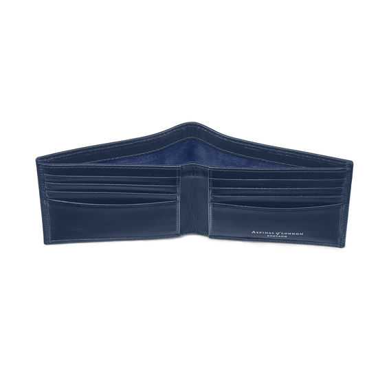 8 Card Billfold Wallet in Smooth Navy from Aspinal of London