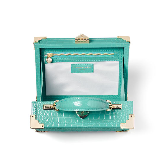 The Trunk in Chalkhill Blue Patent Croc from Aspinal of London