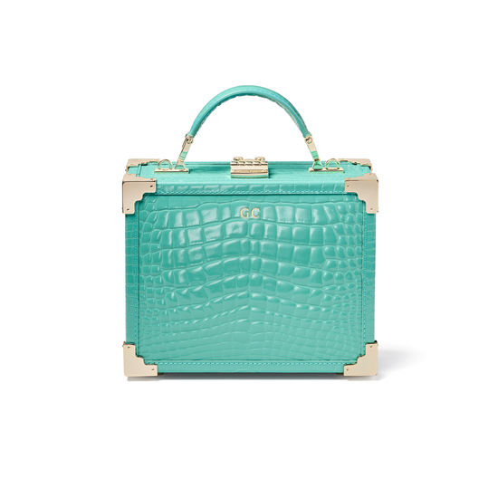The Trunk in Chalkhill Blue Patent Croc from Aspinal of London