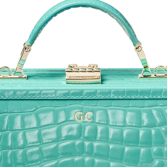 The Trunk in Chalkhill Blue Patent Croc from Aspinal of London